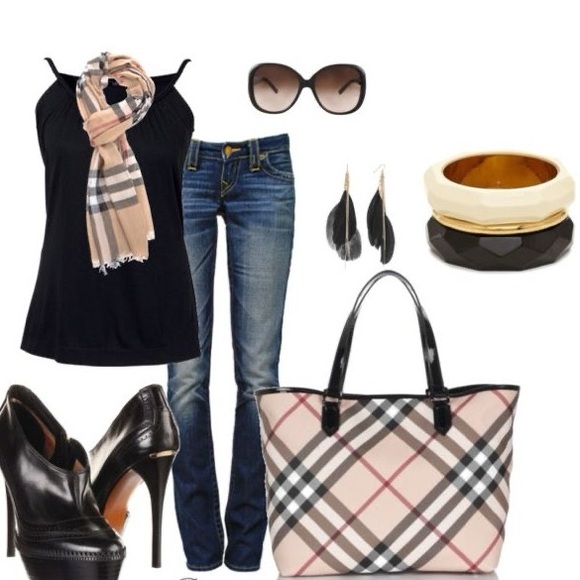 💯 Authentic Burberry LARGE Nova Check Tote Handbag Shoulder Bag - Picture 3 of 16